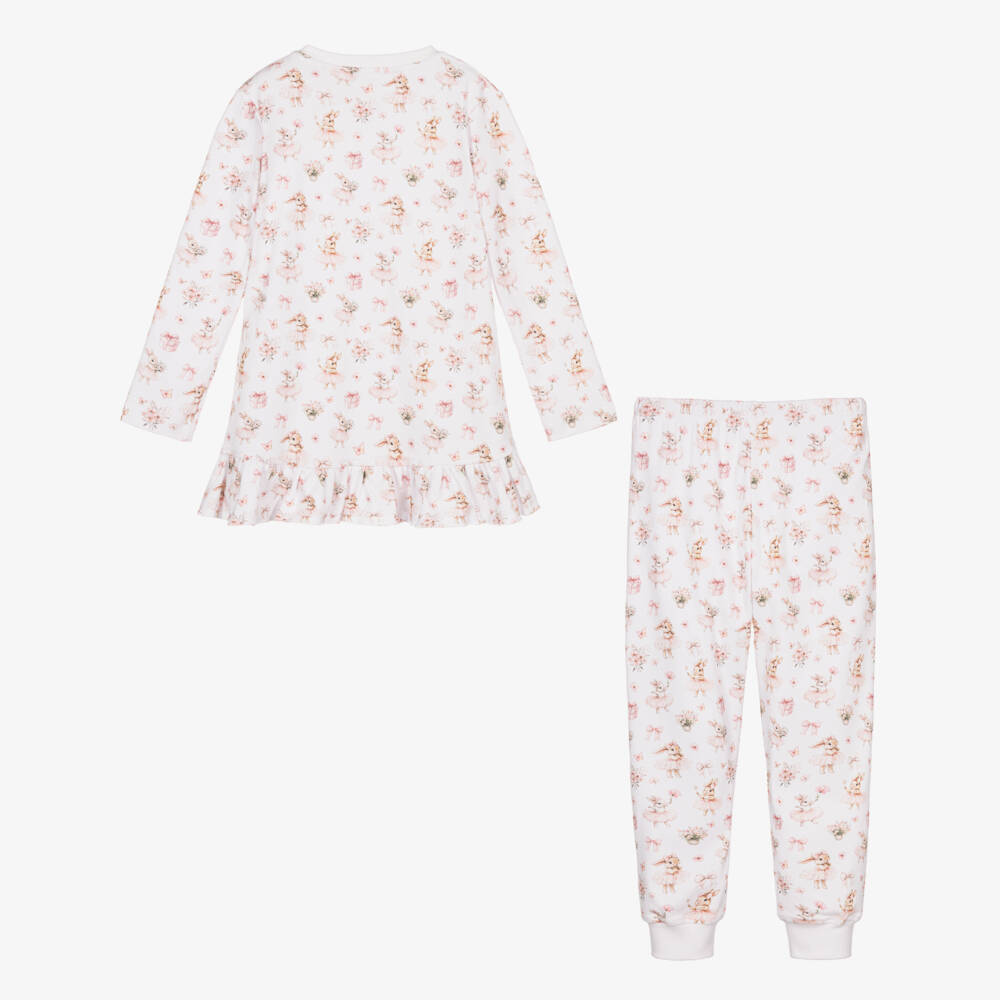 My Little Pie-Girls Pink & White Supima Cotton Bubbles Print Pyjamas | Childrensalon Outlet