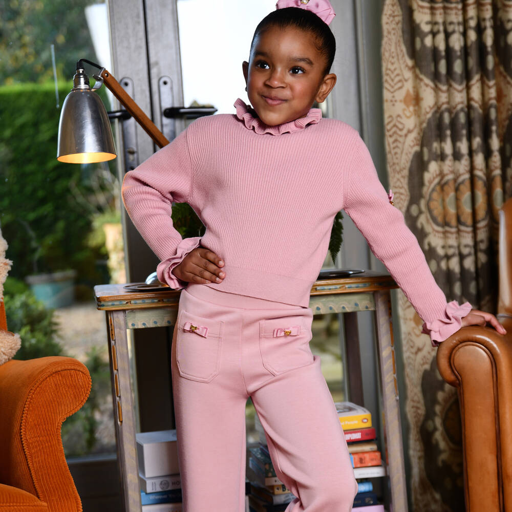 Angel's Face-Girls Pink Wide Leg Jersey Trousers | Childrensalon Outlet