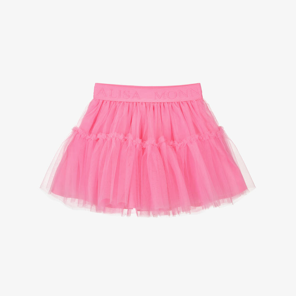 Monnalisa-Girls Playful Pink Tulle Tutu Skirt | Childrensalon Outlet