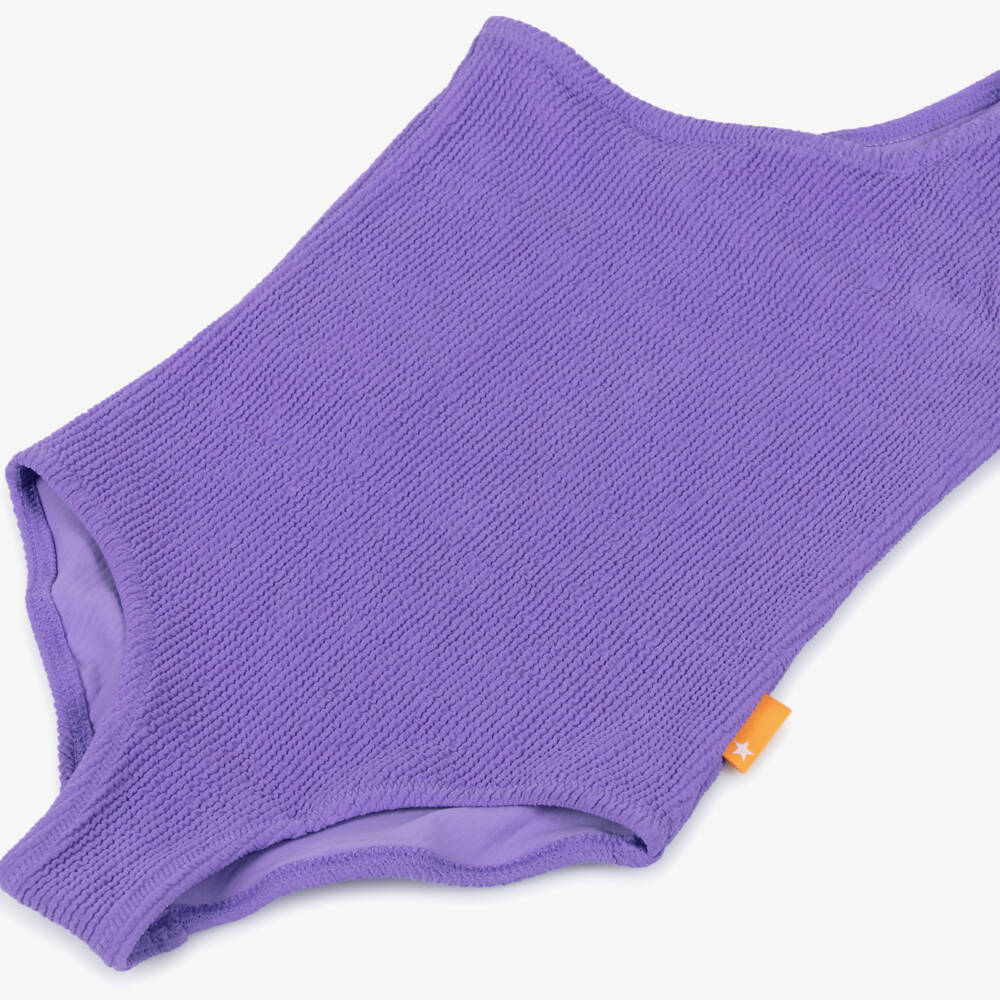 Molo-Girls Purple Asymmetric Swimsuit (UPF50+) | Childrensalon Outlet