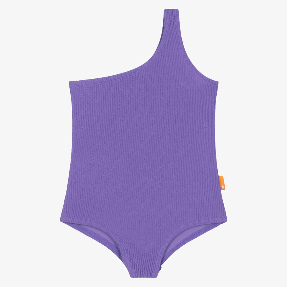 Molo-Girls Purple Asymmetric Swimsuit (UPF50+) | Childrensalon Outlet