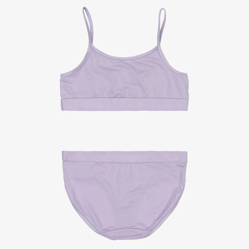 Molo-Girls Purple EcoVero Jersey Bra & Knickers Set | Childrensalon Outlet