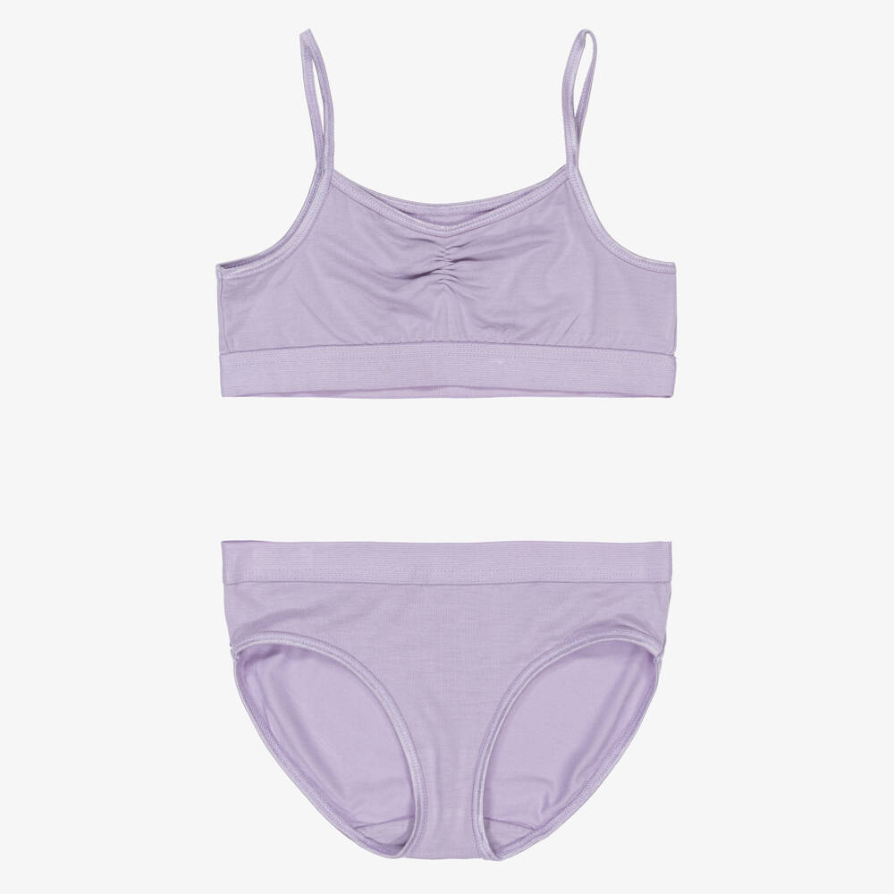 Molo-Girls Purple EcoVero Jersey Bra & Knickers Set | Childrensalon Outlet