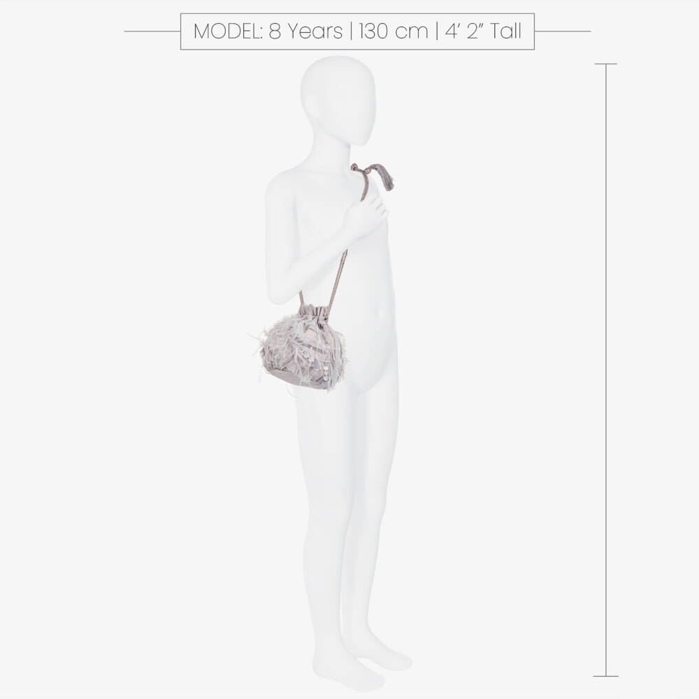 Tutu du Monde-Girls Purple Feather & Sequin Taffeta Bag (28cm) | Childrensalon Outlet