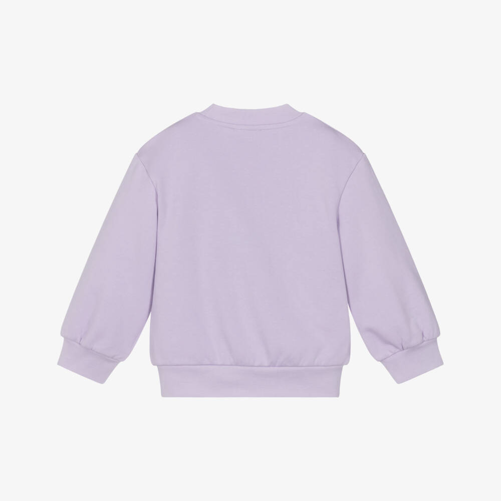 Stella McCartney Kids-Girls Purple Flower Cotton Sweatshirt | Childrensalon Outlet