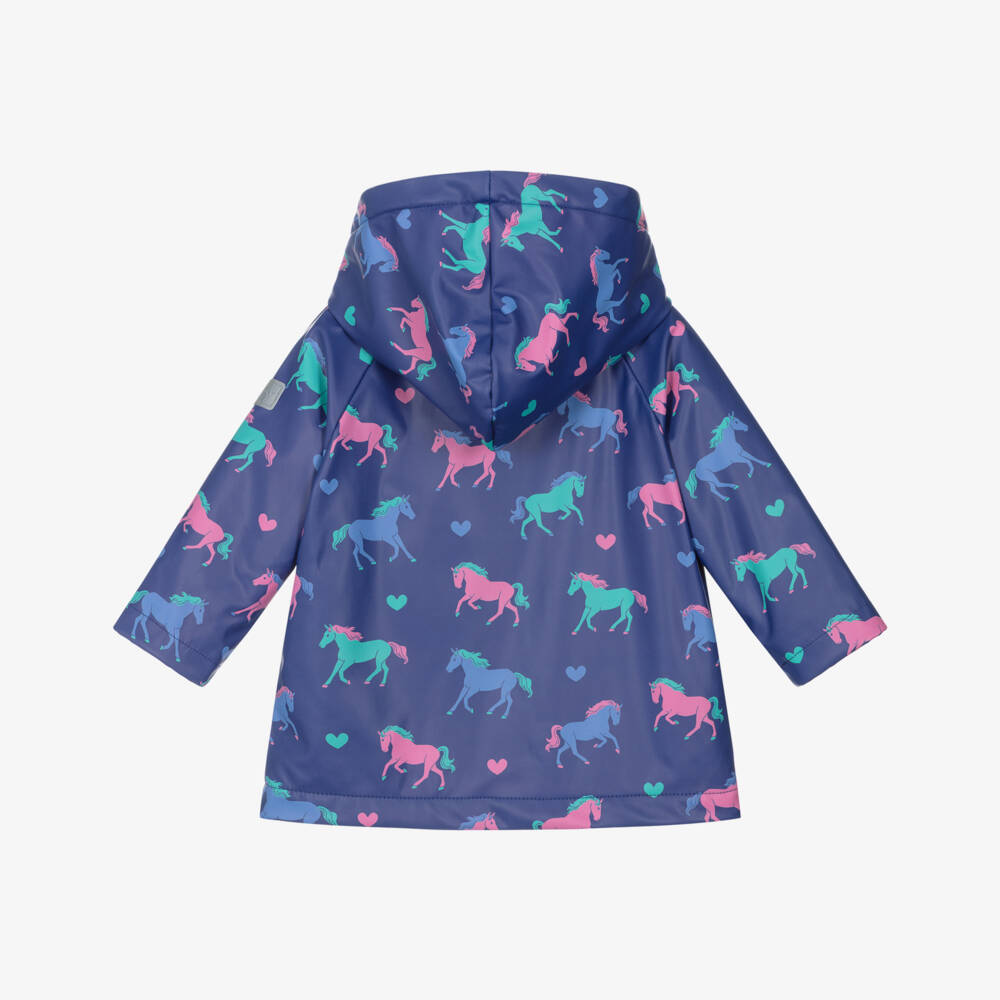 Hatley-Girls Purple Horses Raincoat | Childrensalon Outlet