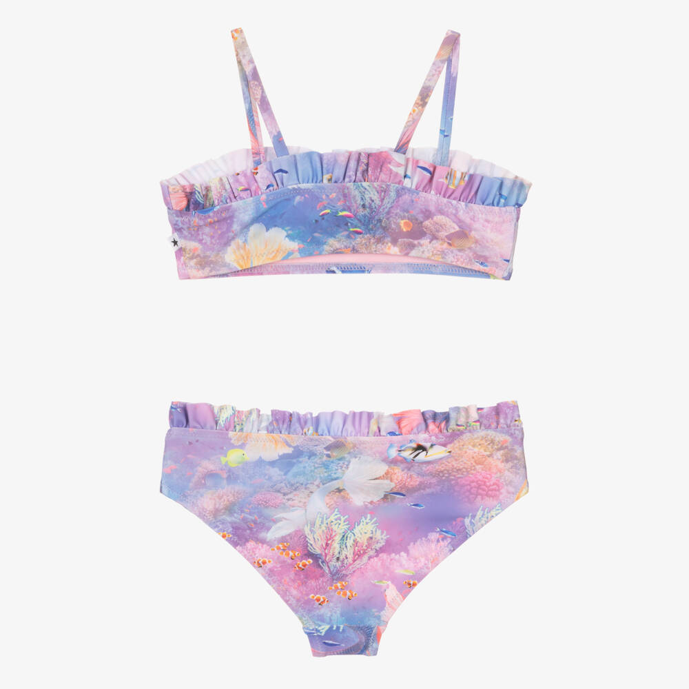 Molo-Girls Purple Mermaid Land Bikini (UPF50+) | Childrensalon Outlet