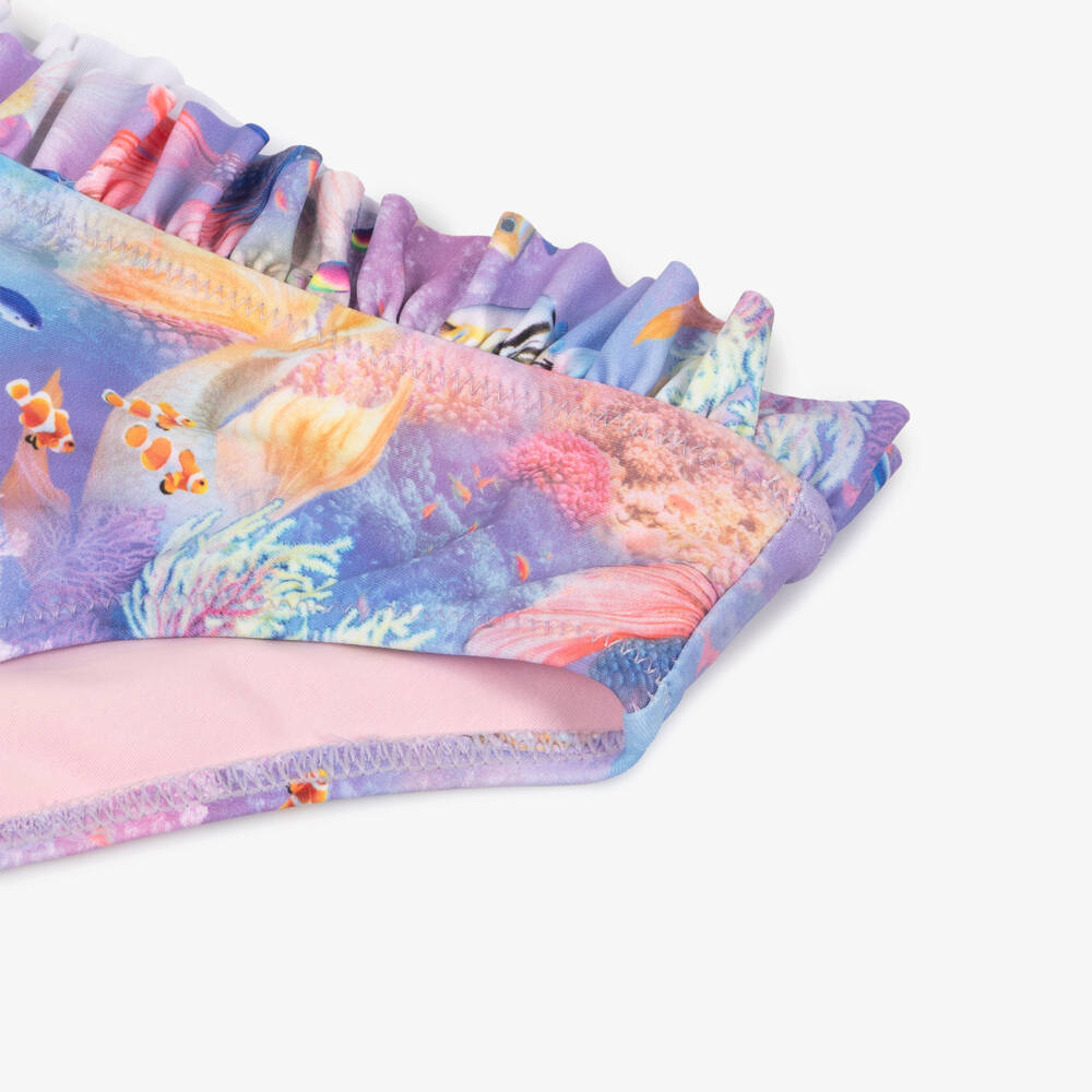 Molo-Girls Purple Mermaid Land Bikini (UPF50+) | Childrensalon Outlet