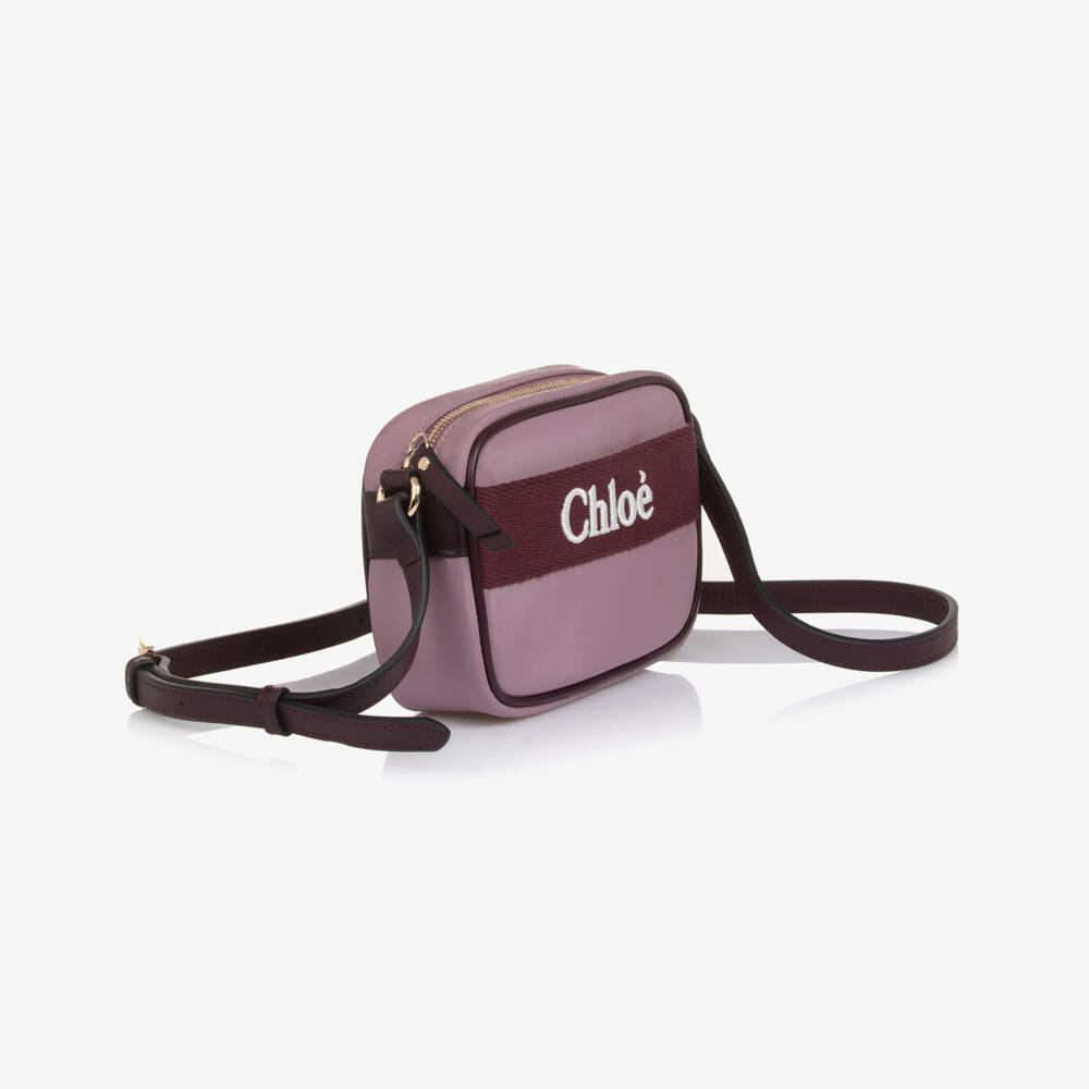 Chloé-Girls Purple Shoulder Bag with Embroidered Logo (16cm) | Childrensalon Outlet