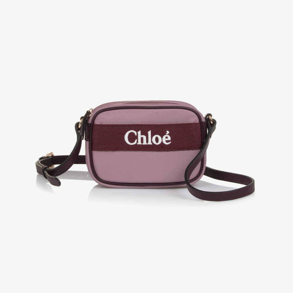 Chloé-Girls Purple Shoulder Bag with Embroidered Logo (16cm) | Childrensalon Outlet