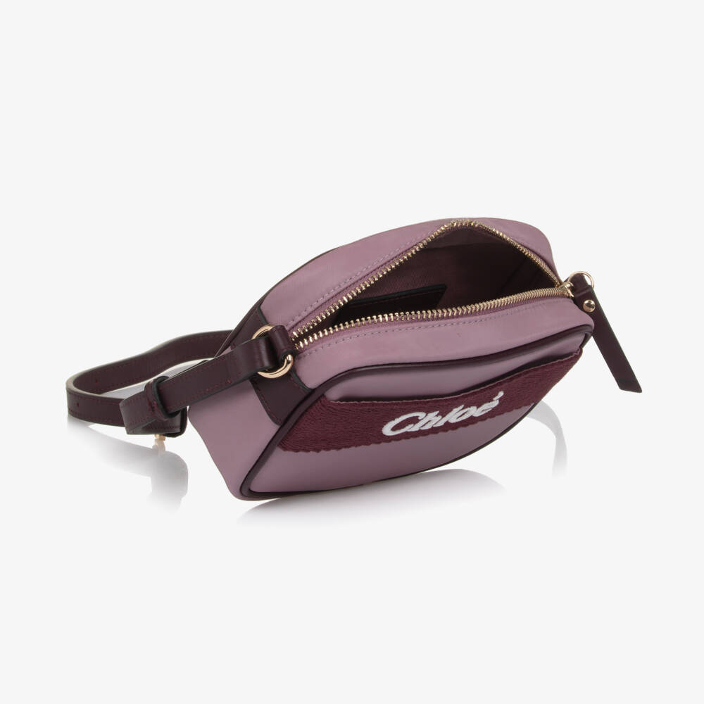Chloé-Girls Purple Shoulder Bag with Embroidered Logo (16cm) | Childrensalon Outlet