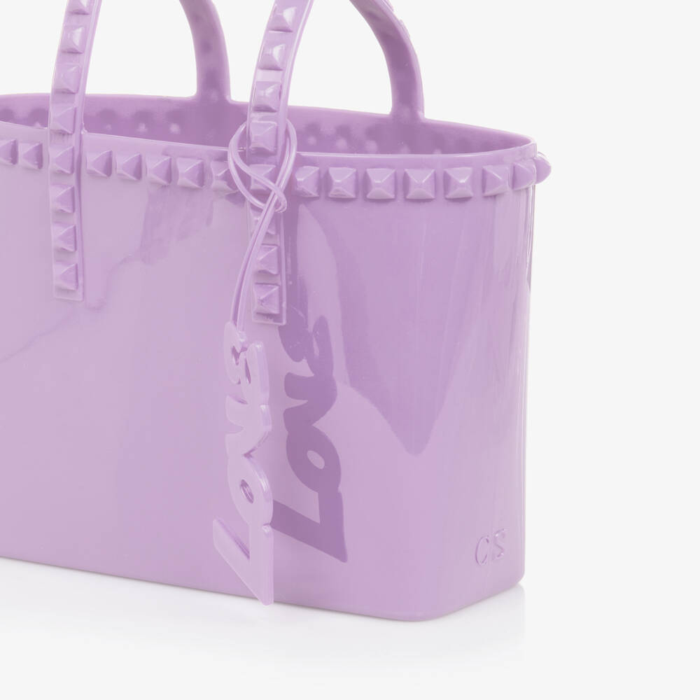 Carmen Sol-Girls Purple Studded Mini Tote Bag (18cm) | Childrensalon Outlet