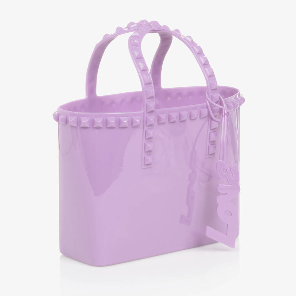 Carmen Sol-Girls Purple Studded Mini Tote Bag (18cm) | Childrensalon Outlet