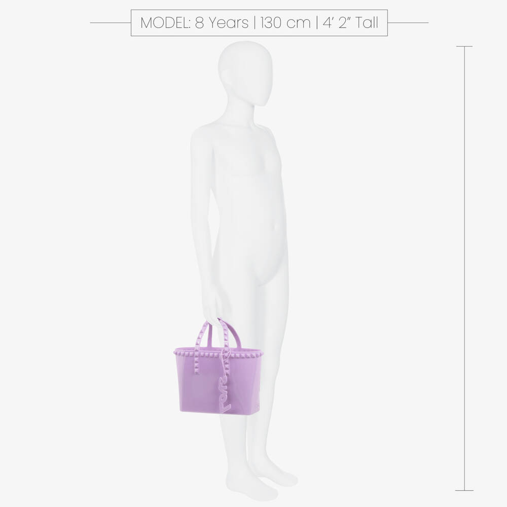Carmen Sol-Girls Purple Studded Mini Tote Bag (18cm) | Childrensalon Outlet