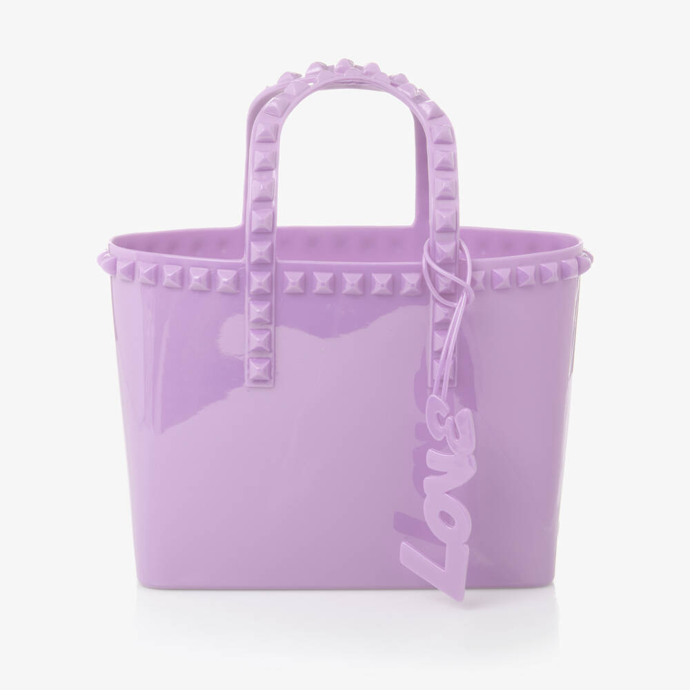 Carmen Sol-Girls Purple Studded Mini Tote Bag (18cm) | Childrensalon Outlet