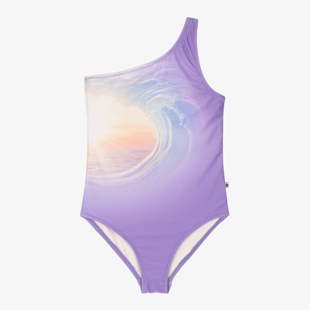 Molo-Girls Purple Sunset Wave Swimsuit (UPF50+) | Childrensalon Outlet