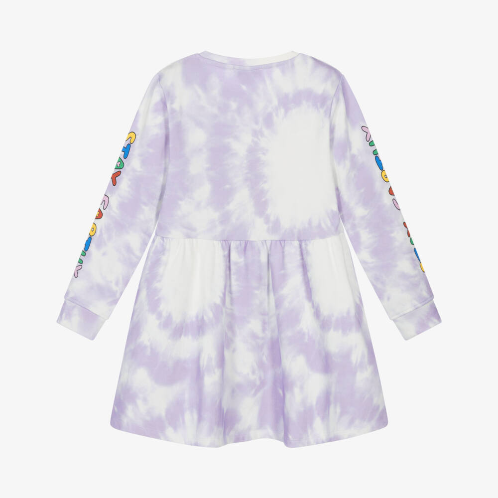 Stella McCartney Kids-Girls Purple Tie-Dye Cotton Planet Earth & Friends Dress | Childrensalon Outlet