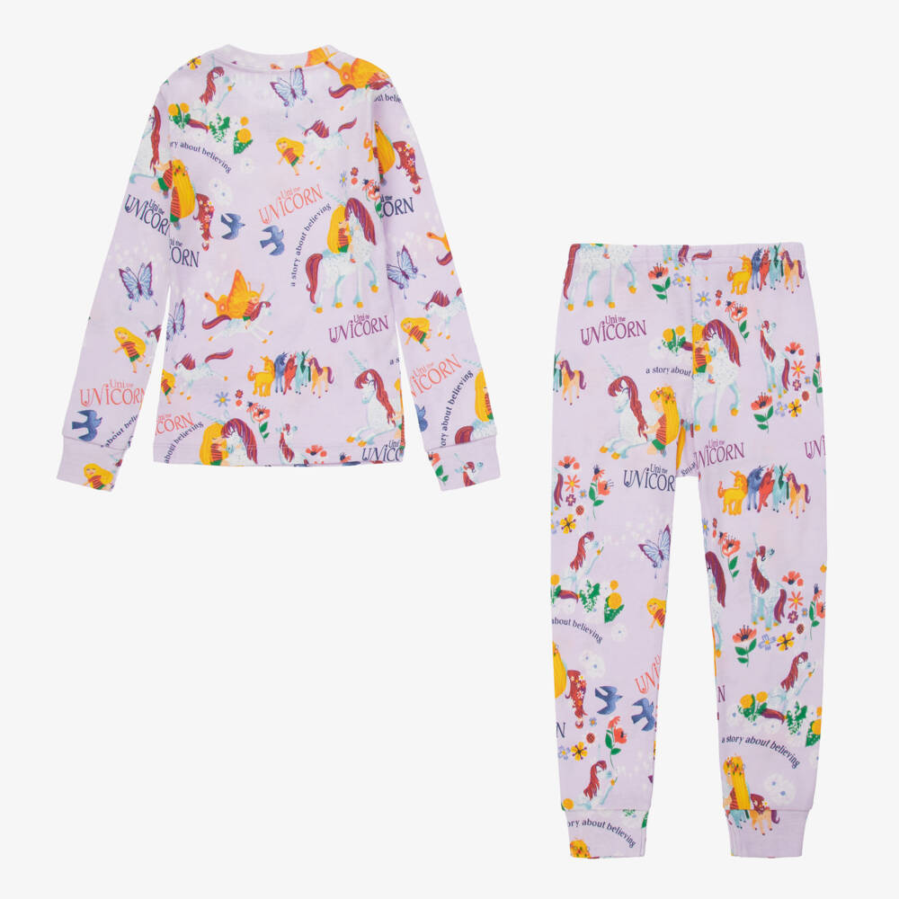 Books to Bed-Girls Purple Unicorn Pyjamas & Book Gift Set | Childrensalon Outlet