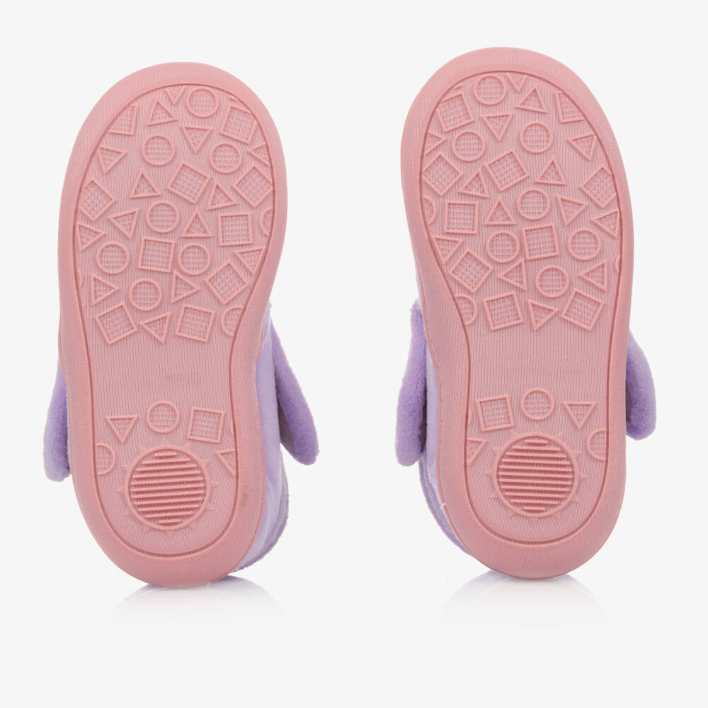 Chipmunks-Girls Purple Unicorn Velcro Slippers | Childrensalon Outlet