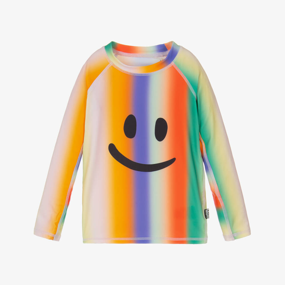 Molo-Girls Rainbow Striped Swim Top (UPF50+) | Childrensalon Outlet