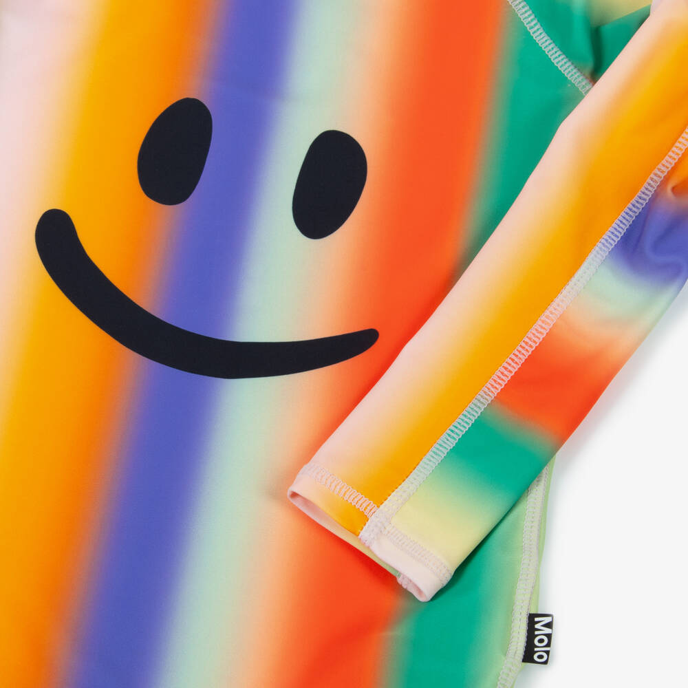 Molo-Girls Rainbow Striped Swim Top (UPF50+) | Childrensalon Outlet