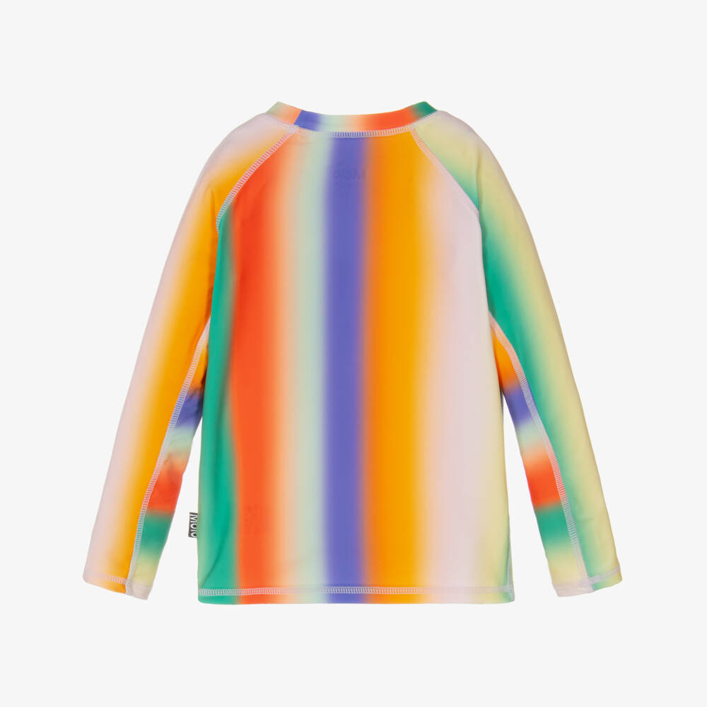 Molo-Girls Rainbow Striped Swim Top (UPF50+) | Childrensalon Outlet