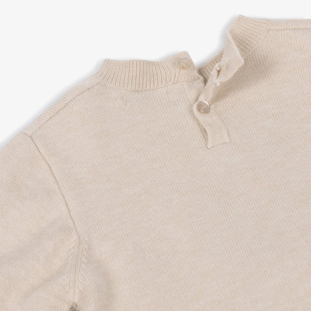 Mayoral-Girls Red & Beige Knitted Trouser Set with Bear Motif | Childrensalon Outlet