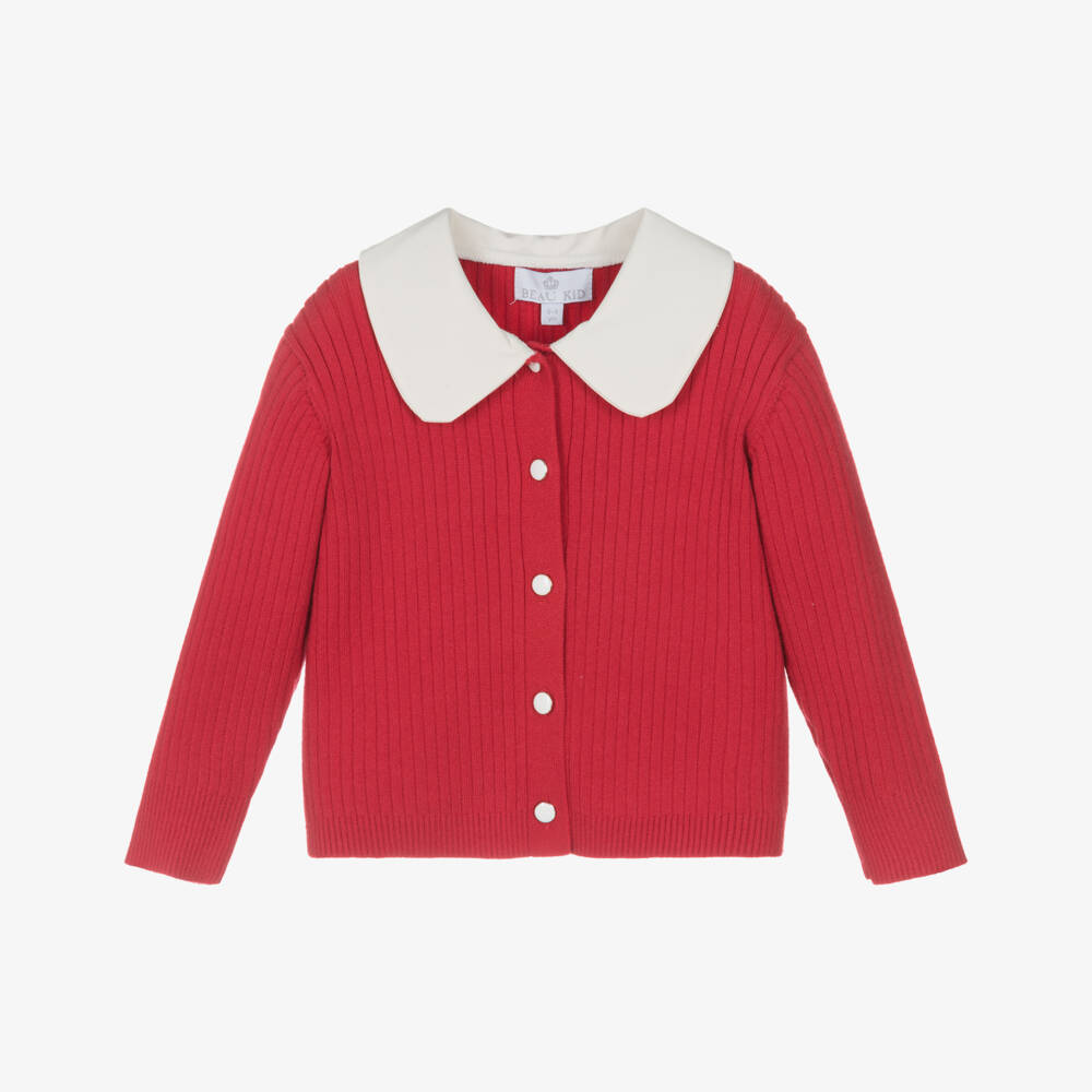 Beau KiD-Girls Red & Black Pleated Skirt Set with Bow Brooch | Childrensalon Outlet