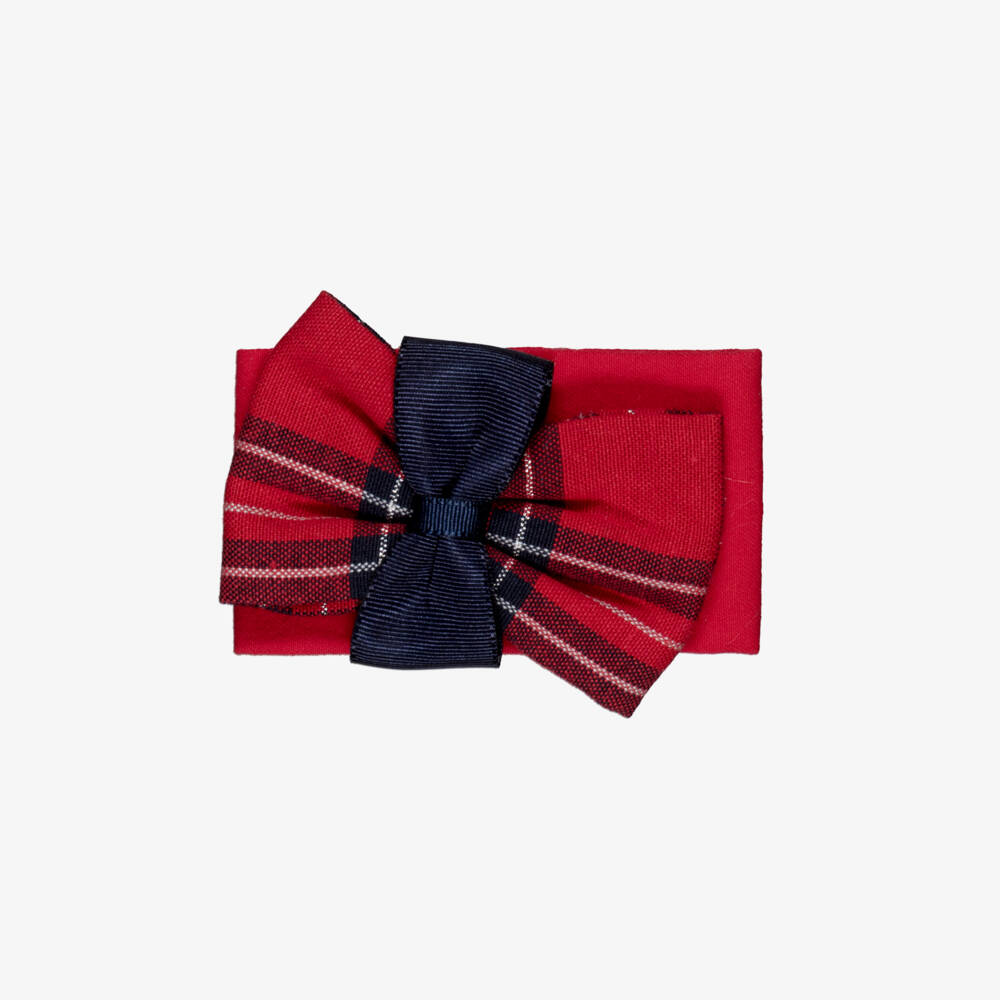 Miranda-Girls Red & Blue Tartan Hair Clip (9cm) | Childrensalon Outlet