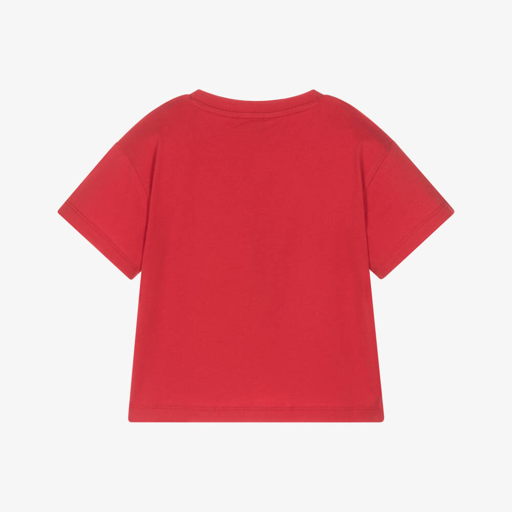 KENZO KIDS-Girls Red Boke Flower Cotton Tee | Childrensalon Outlet