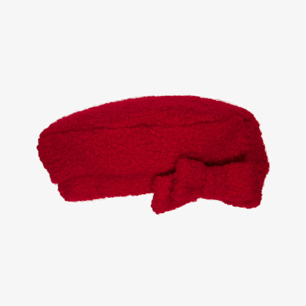 Patachou-Girls Red Bouclé Beret | Childrensalon Outlet