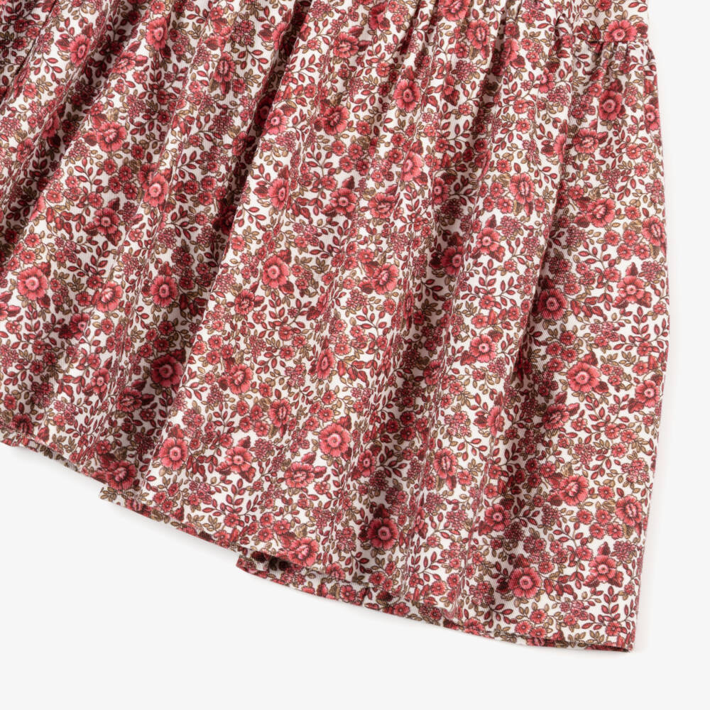 Artesanía Granlei-Girls Red Cotton Floral Print Dress | Childrensalon Outlet