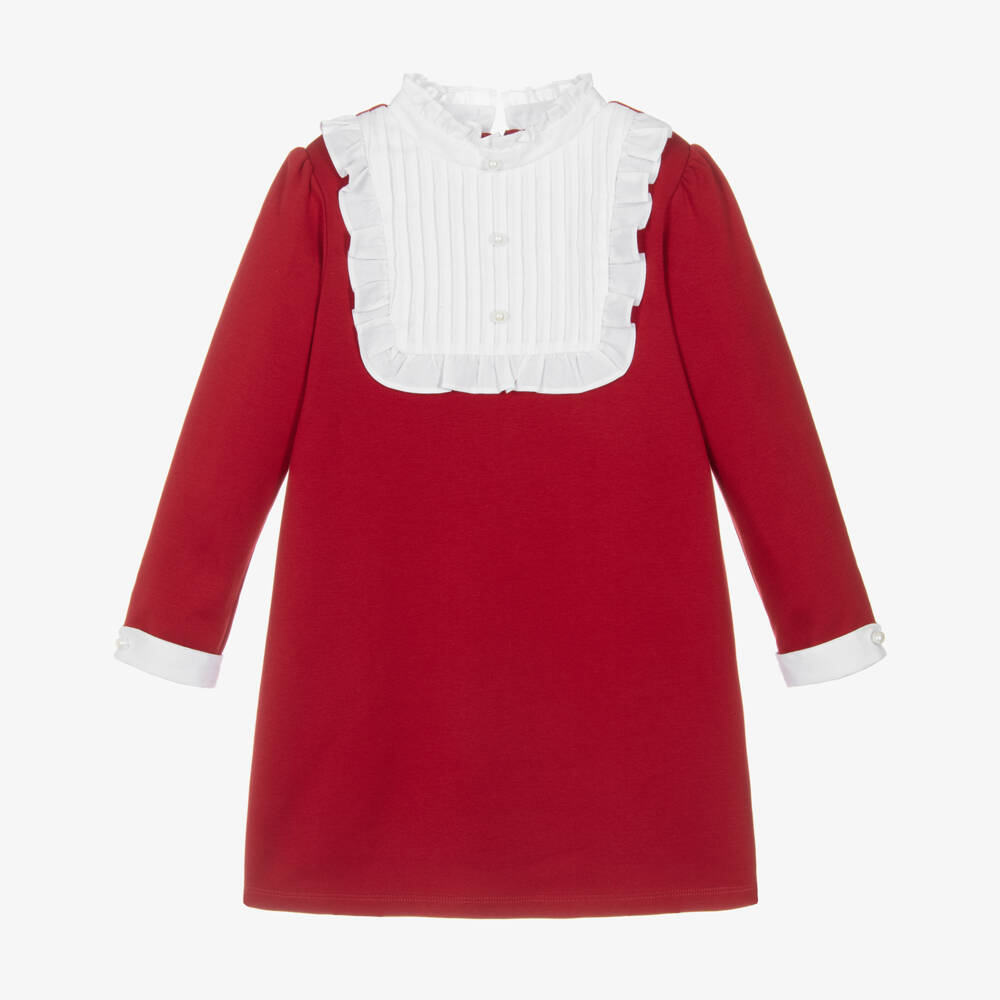 Patachou-فستان قطني أحمر للبنات بقصة A | Childrensalon Outlet