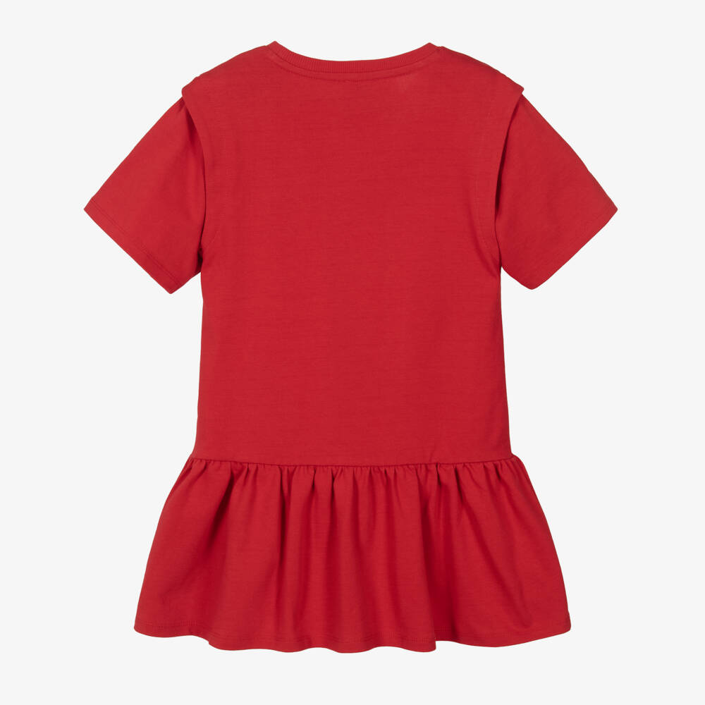 KENZO KIDS-Girls Red Cotton Jersey Planet Boke Dress | Childrensalon Outlet