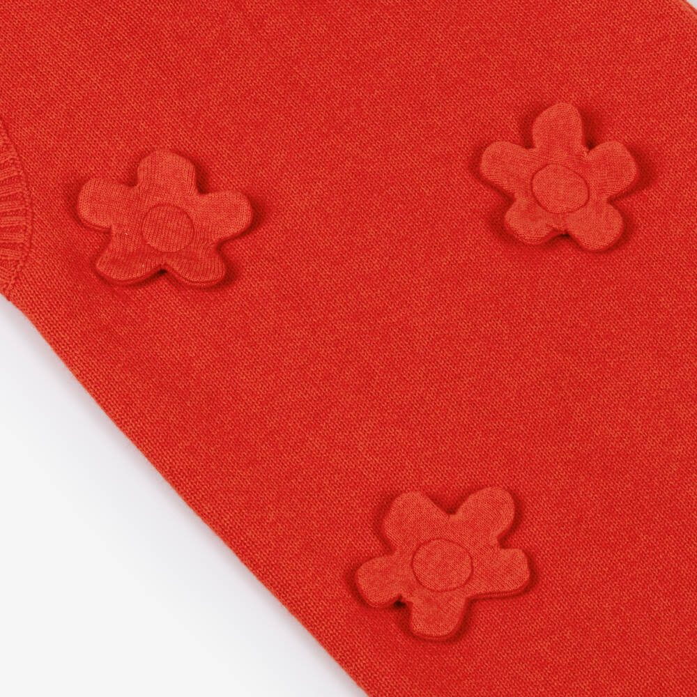 Mini Rodini-Girls Red Cotton & Wool Knit Sleeveless Dress | Childrensalon Outlet