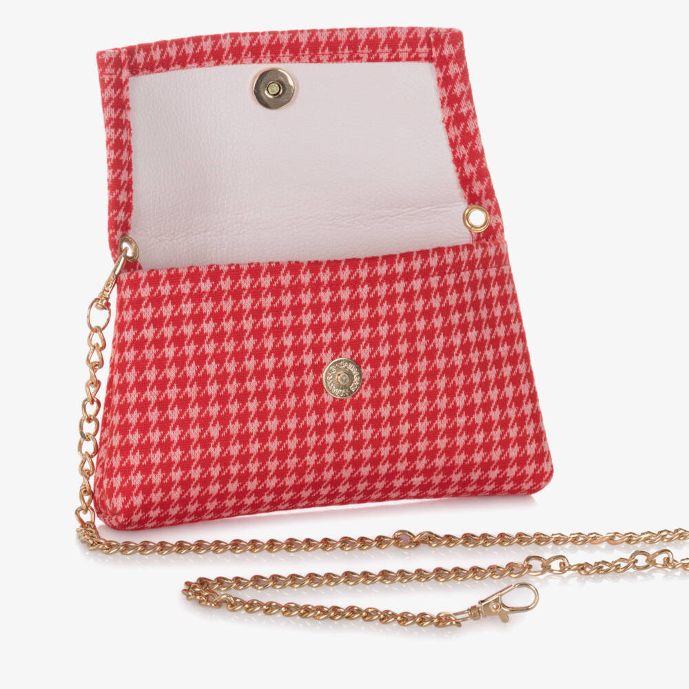 iDO-Girls Red Herringbone Skort Set with Shoulder Bag | Childrensalon Outlet