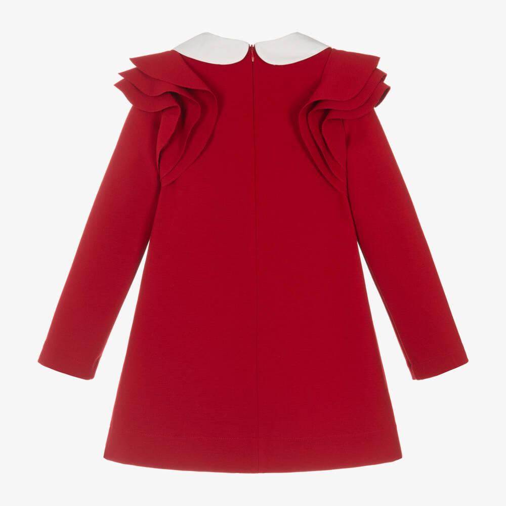 Fendi-Girls Red Milano Jersey Dress | Childrensalon Outlet