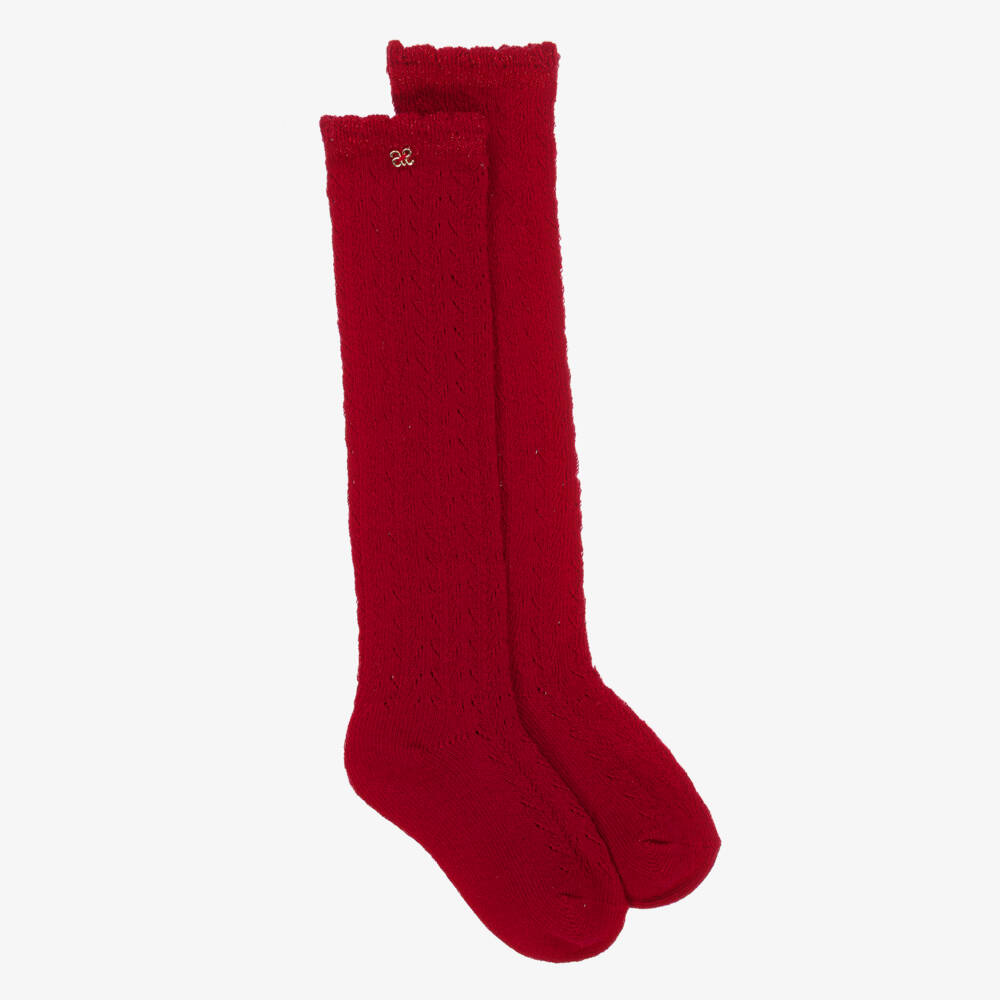 Abel & Lula-Girls Red Patterned Cotton Socks | Childrensalon Outlet