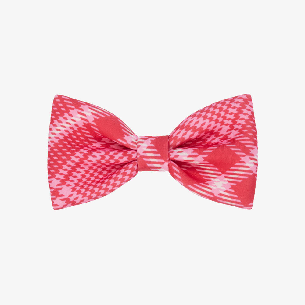 A Dee-Girls Red & Pink Check Neoprene Bow Hair Clip (14cm) | Childrensalon Outlet