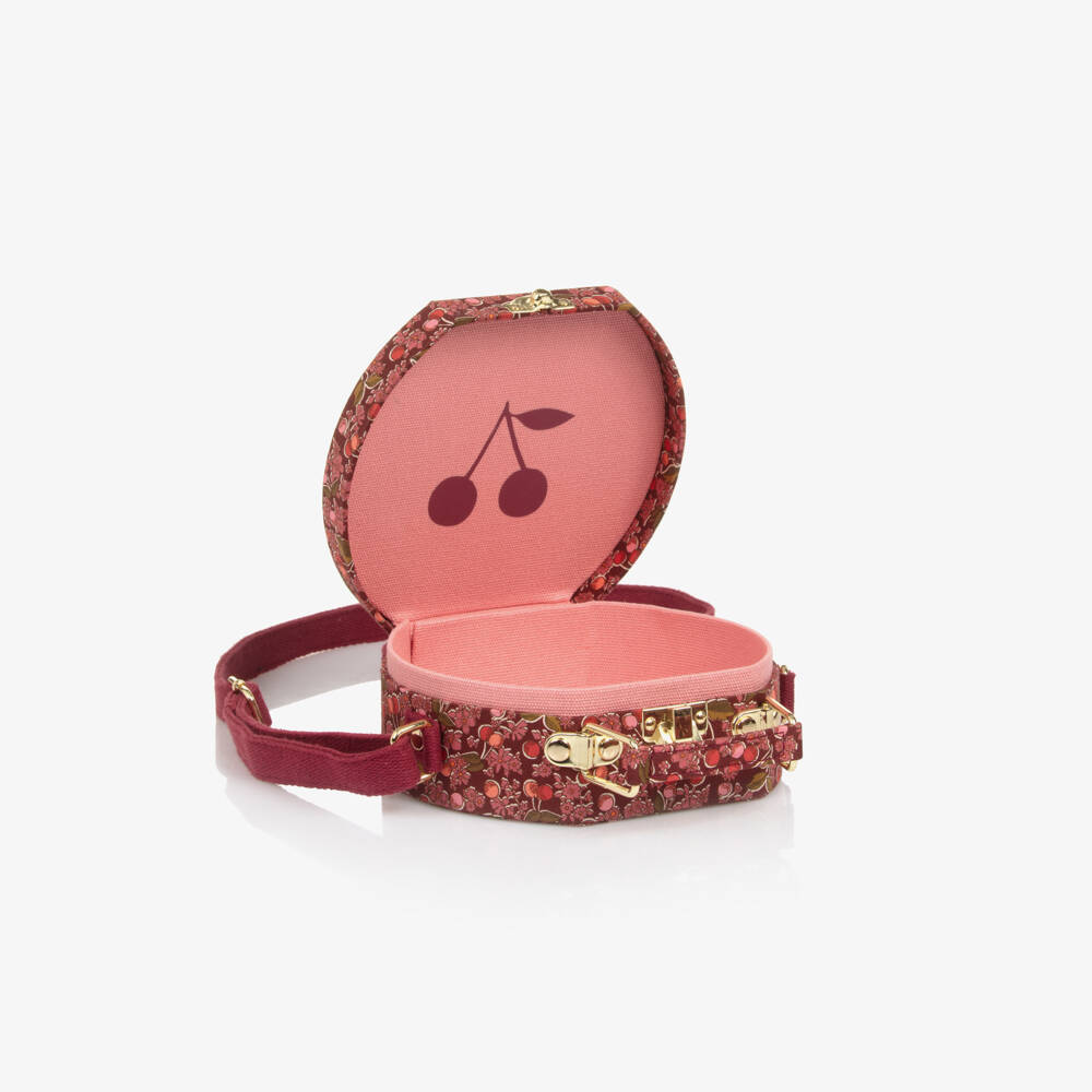 Bonpoint-Girls Red & Pink Cherry Liberty Fabric Shoulder Bag (14cm) | Childrensalon Outlet