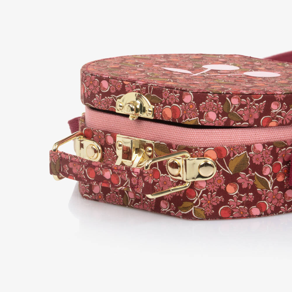 Bonpoint-Girls Red & Pink Cherry Liberty Fabric Shoulder Bag (14cm) | Childrensalon Outlet