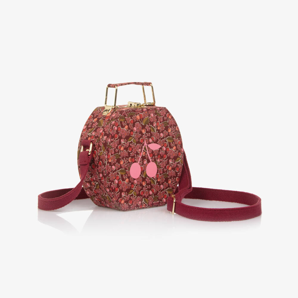 Bonpoint-Girls Red & Pink Cherry Liberty Fabric Shoulder Bag (14cm) | Childrensalon Outlet