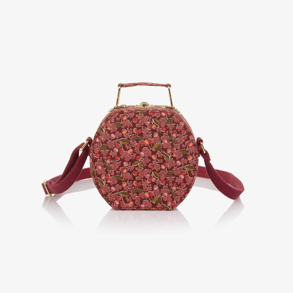 Bonpoint-Girls Red & Pink Cherry Liberty Fabric Shoulder Bag (14cm) | Childrensalon Outlet