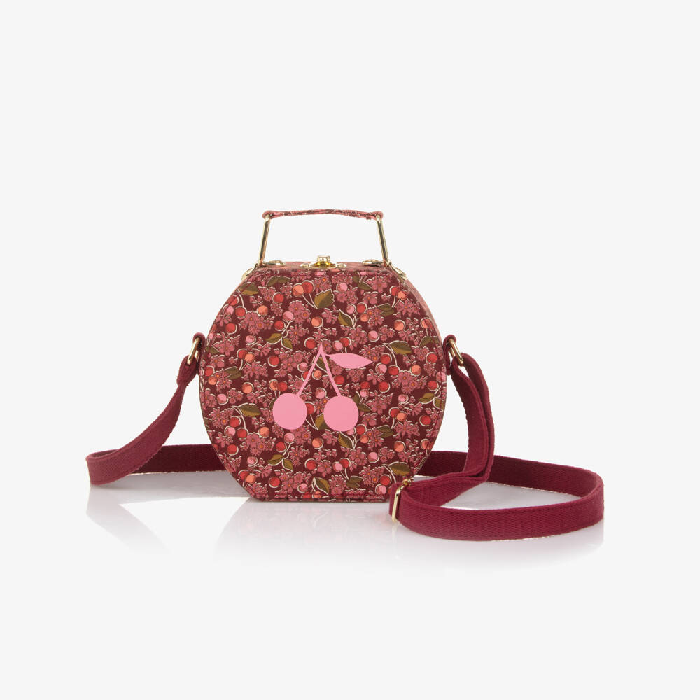 Bonpoint-Girls Red & Pink Cherry Liberty Fabric Shoulder Bag (14cm) | Childrensalon Outlet
