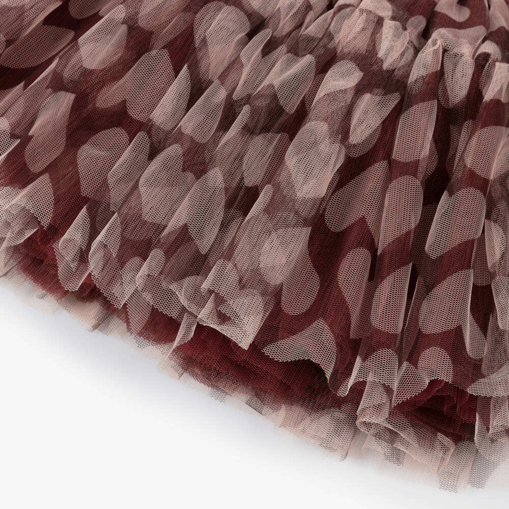 iDO-Girls Red & Pink Heart Print Tulle Skirt | Childrensalon Outlet