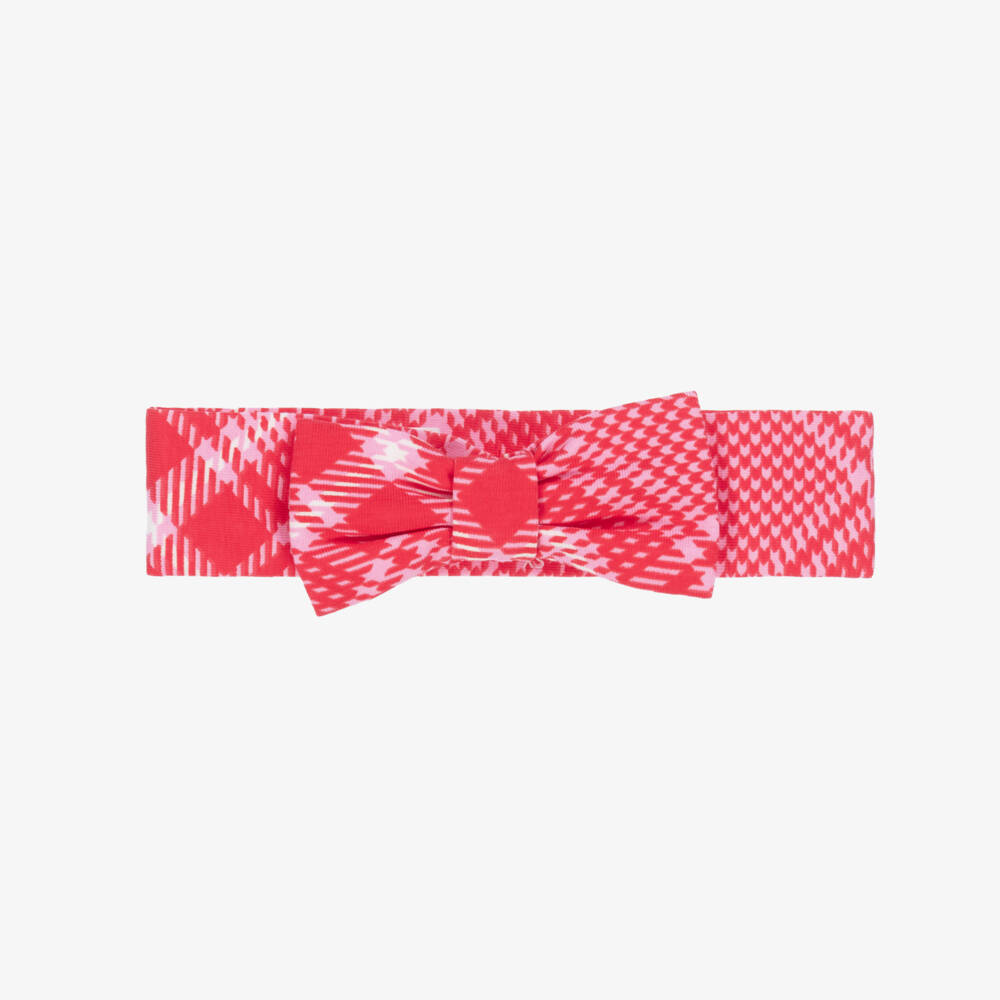 A Dee-Girls Red & Pink Tartan Bow Headband | Childrensalon Outlet
