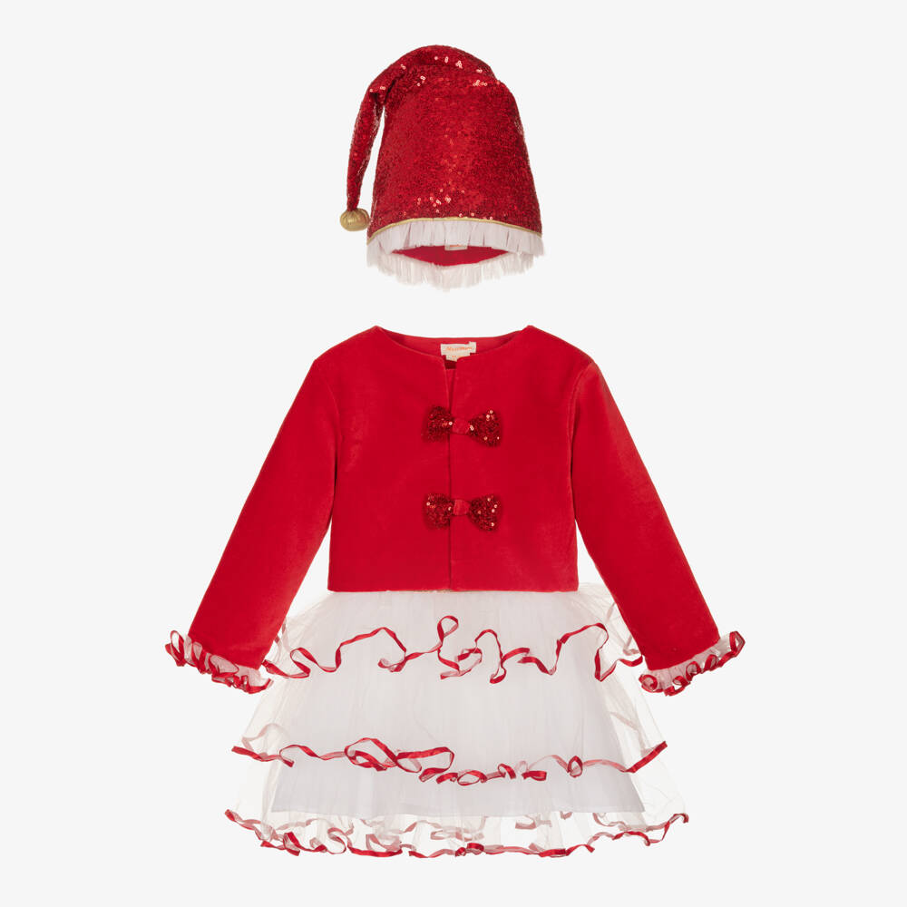 Meri Meri-Girls Red Santa's Little Helper Costume | Childrensalon Outlet