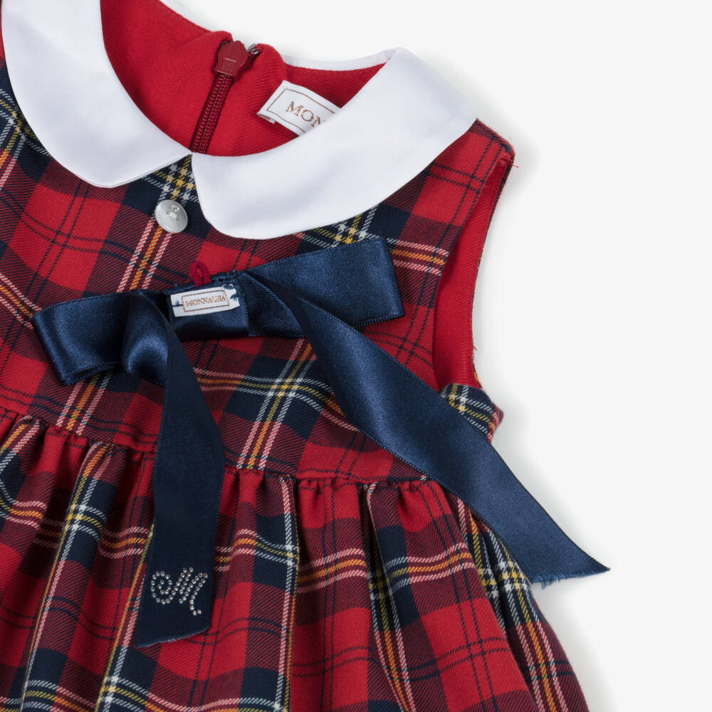 Monnalisa-Классическое красное платье в клетку для девочек | Childrensalon Outlet