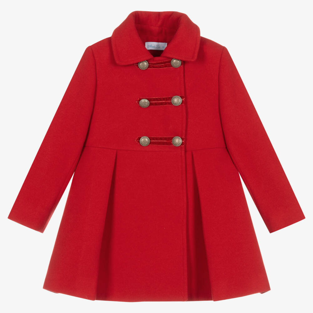 Abuela Tata-Girls Red Traditional Coat | Childrensalon Outlet