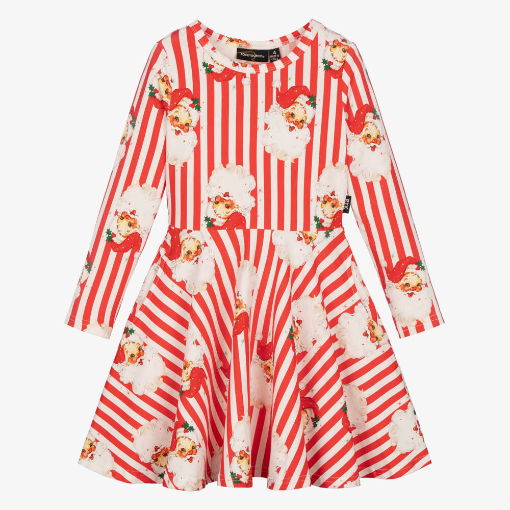 Rock Your Baby-Girls Red & White Stripe Father Christmas Dress | Childrensalon Outlet